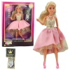 Anlily Doll in an Elegant Ball Gown with Gold and Pink Accessories