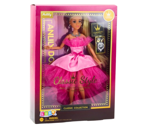 Anlily Doll Glitter Ball Gown Pink Movable Limbs Blonde Hair