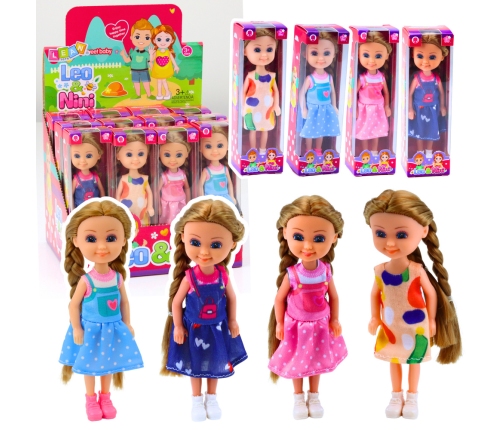 Mini Doll With Long Hair In Dress 15cm Mix