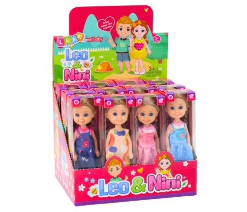 Mini Doll With Long Hair In Dress 15cm Mix