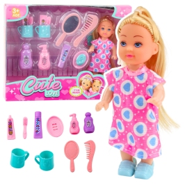 Mini Doll Set Care Accessories Pink Dress Mini Doll Set Care Accessories Pink Dress