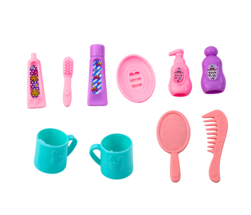 Mini Doll Set Care Accessories Pink Dress