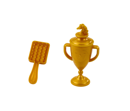 Horse With Long Mane Saddle Cup Brush Accessories White