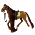 Horse With Long Mane Saddle Cup Brush Accessories Brown