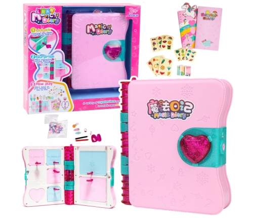 Secret Diary Padlock Notebook Locker Key Accessories Pink