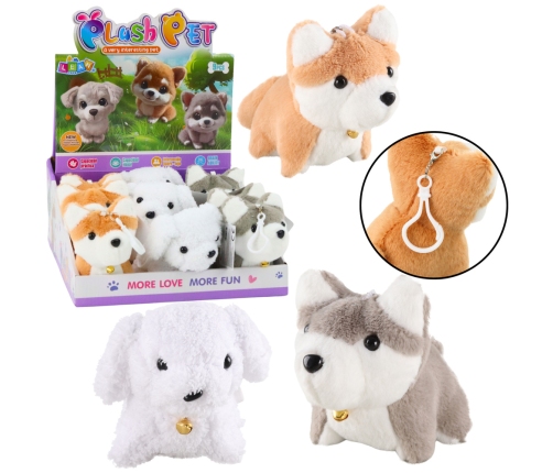 Plush Dog With Wagging Tail Keychain Pendant