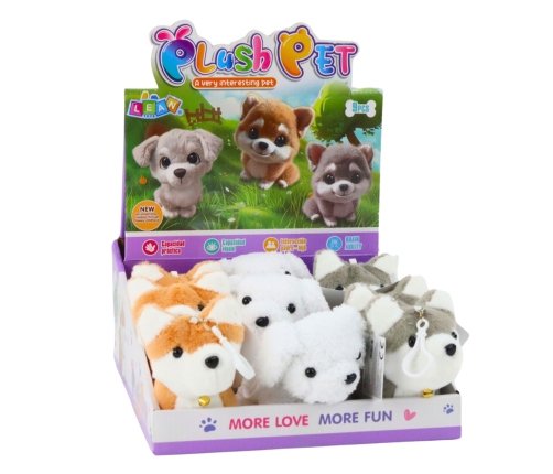 Plush Dog With Wagging Tail Keychain Pendant