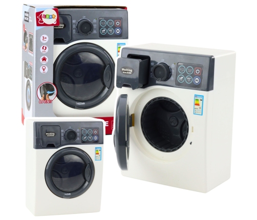 Toy Washing Machine For Kids Touch Panel Rotating Drum Light White