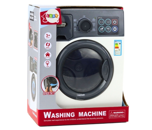 Toy Washing Machine For Kids Touch Panel Rotating Drum Light White