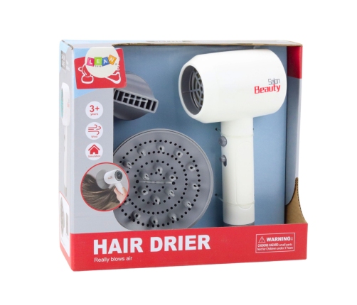 Toy Hair Dryer Two Nozzles Sound White