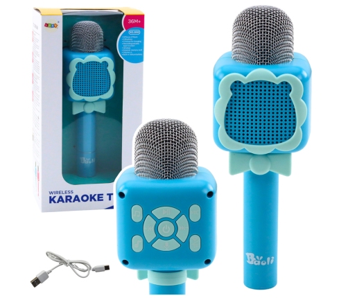 Wireless Bluetooth Microphone Karaoke Recording Voice Changer Blue
