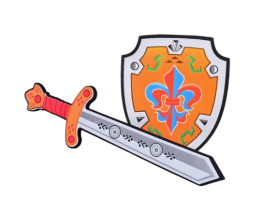 Knight Set Shield Sword Foam Emblem Lily 2pcs