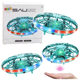 RC Hand Controlled UFO Drone LED Lights Turquoise RC Hand Controlled UFO Drone LED Lights Turquoise