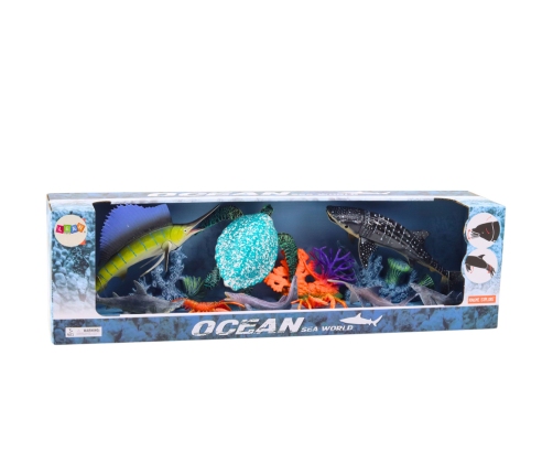 Set of Figures Sea Animals Movable Elements Turtle