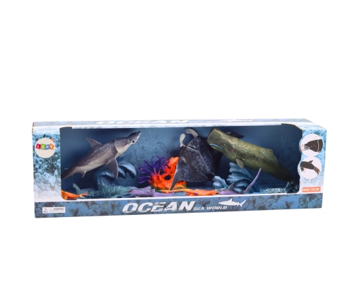 Set of Figures Sea Animals Movable Elements Ray