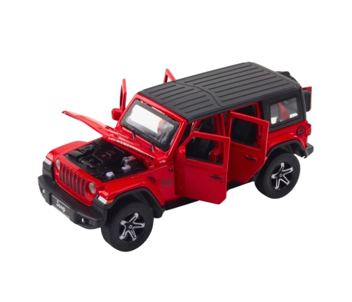 Set of Car Off-road Camper Metal Drive Lights Sounds Red 1:32