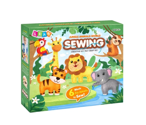Creative Set of Embroidery Felt Jungle Animals 6pcs