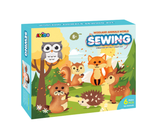 Creative Set of Embroidery Felt Forest Animals 6pcs