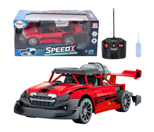 Remote Controlled RC Car 1:20 Lights Smoke Effect Red