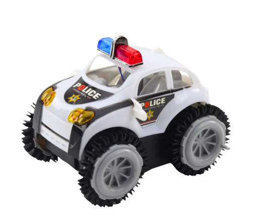 Police Car Rollover Obstacle Sensor 360° Lights Sounds White