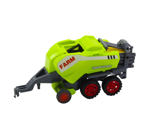 Set of Tractor Tractor Agricultural Baler Hay Baler Green