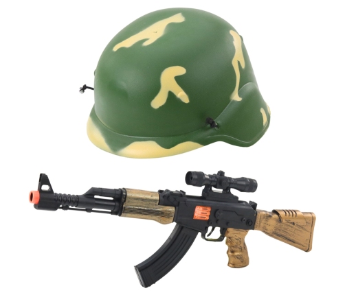 Military Set Military Rifle Sound Helmet with Rubber Band