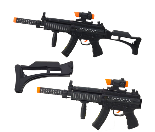 Toy Machine Gun Lights Sounds Black 62cm