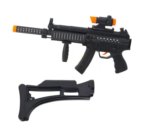 Toy Machine Gun Lights Sounds Black 62cm