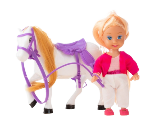 Mini Doll Set With Horse Riding Costume Saddle
