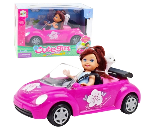 Mini Doll Car Cabriolet Dog Set