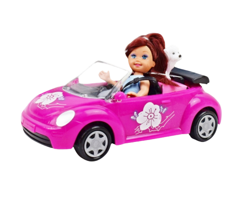 Mini Doll Car Cabriolet Dog Set