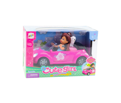 Mini Doll Car Cabriolet Dog Set