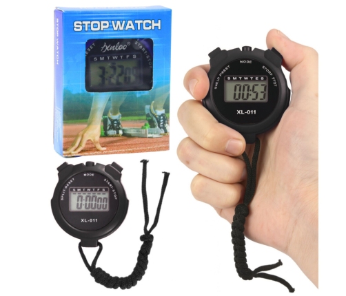 Digital LCD Electronic Sports Stopwatch XL-011 Black