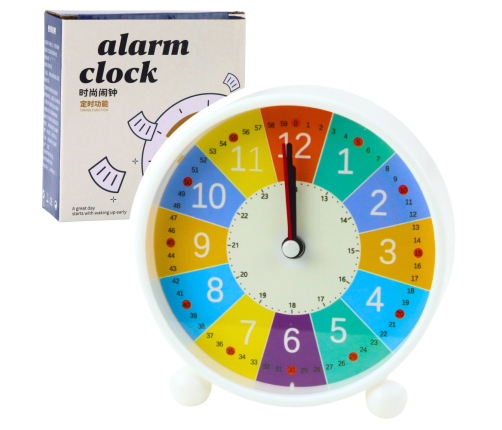 Children's Alarm Clock Educational Quartz Minutes Seconds Colorful 12cm