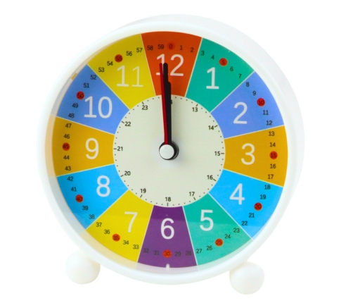 Children's Alarm Clock Educational Quartz Minutes Seconds Colorful 12cm