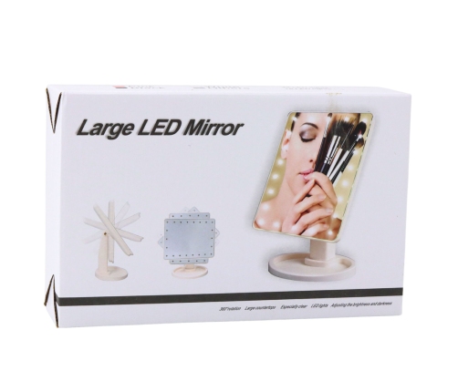 Cosmetic Mirror 16 LED Diodes With Stand Adjustable Pink