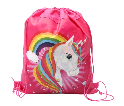Unicorn Rainbow Pink Gymnastics Shoe Bag 35x27 cm