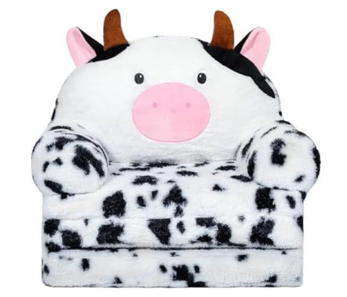 Cow 3 Level Reclining Chair for Children Black and White 50x50cm