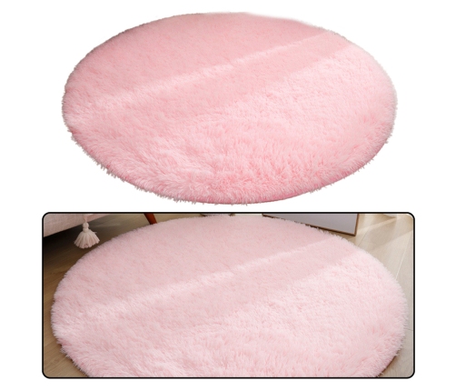 Plush Soft Round Rug Anti-slip Light Pink 122cm