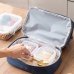 Thermal Insulating Breakfast Bag with Adjustable Strap Blue 27cm