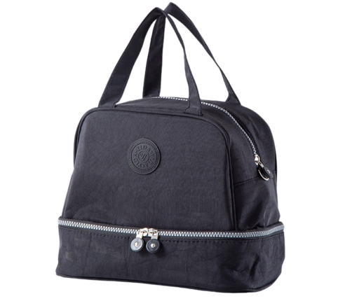 Thermal Insulating Breakfast Bag with Adjustable Strap Black 27cm