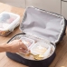 Thermal Insulating Breakfast Bag with Adjustable Strap Black 27cm