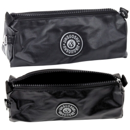 School Pencil Case Organizer Single Compartment Black 21.5cm