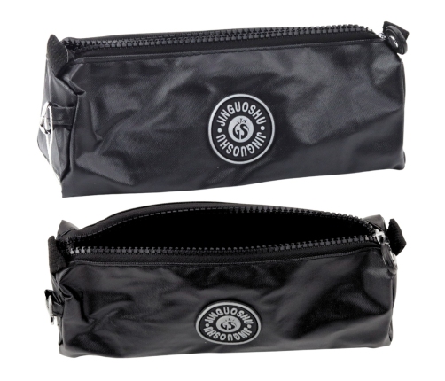 School Pencil Case Organizer Single Compartment Black 21.5cm