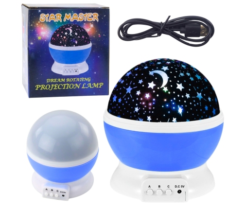 Rotating 360° LED Star Projector Night Light Blue