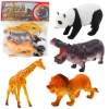 Set of Wild Animals Safari Figures Panda Giraffe Lion Hippo 4 pcs.