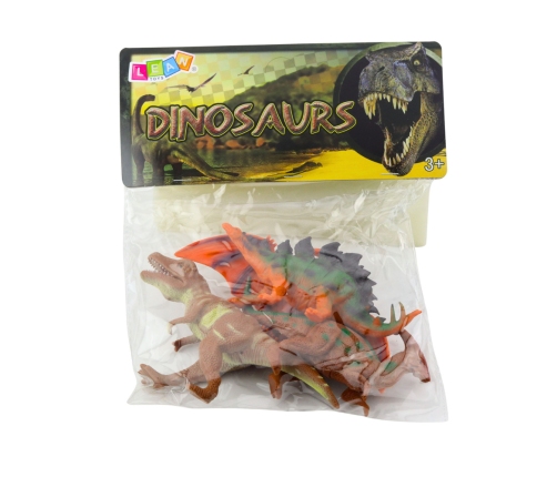 Set of Dinosaur Figures T-Rex Pteranodon Stegosaurus Parasaurolophus 4pcs