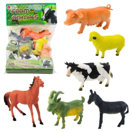 Set of 6 Farm Animals Figurines.