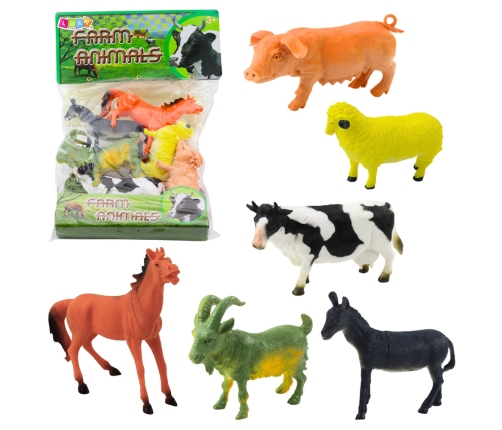 Set of 6 Farm Animals Figurines.