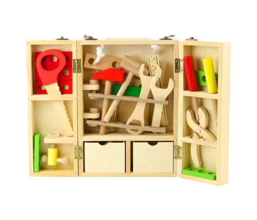 Little Handyman's Set Wooden Tool Box 35 pcs.
